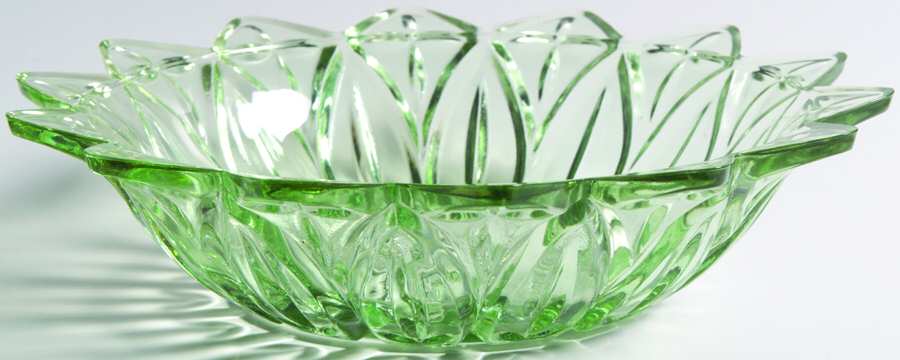 Petal Green 9" Round Bowl by Federal Glass -1