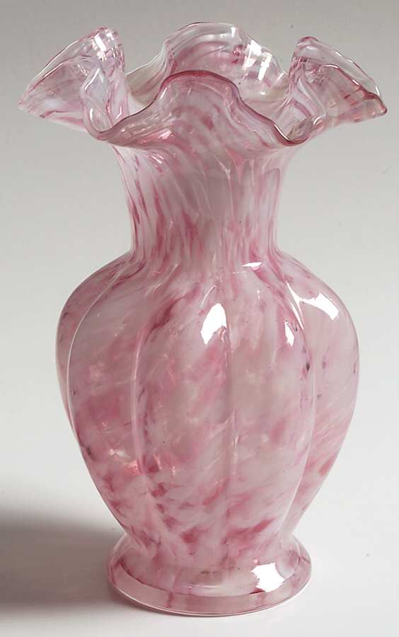 Vasa Murrhina Rose Mist 8" Flower Vase by Fenton-1