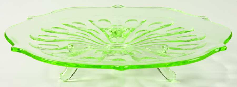 1933 Green 8" 3-Toed Plate by Fenton-1