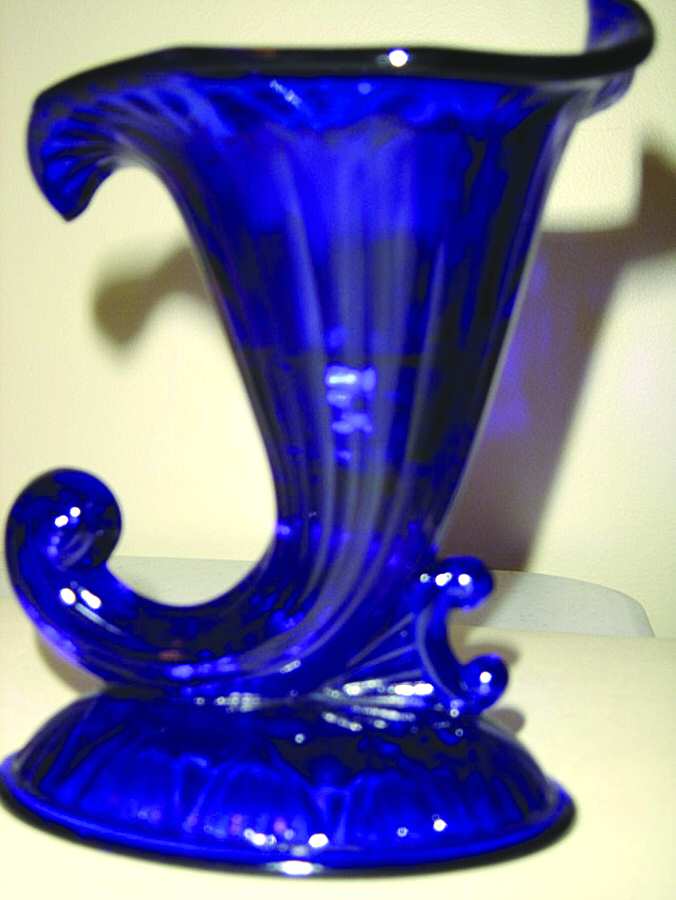 950 Cobalt Blue Single Light Candlestick by Fenton-1