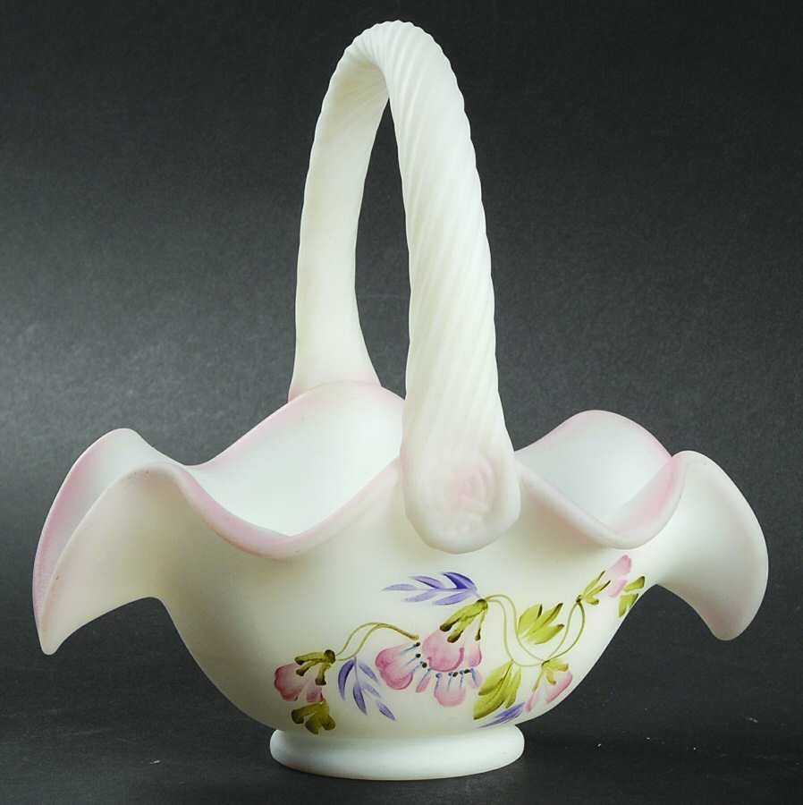 Asters and Butterflies #2777 Legacy 7" Basket by Fenton-1