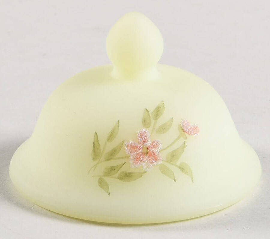 Pink Blossoms Lid for Large Temple Jar by Fenton-1