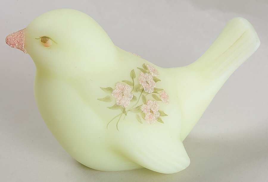 Pink Blossoms Small Bird Figurine by Fenton-1