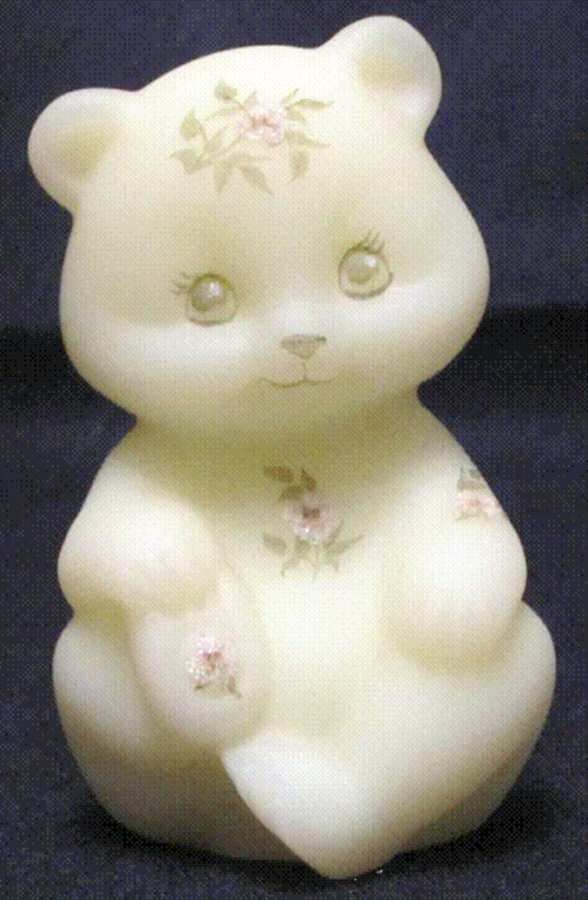 Pink Blossoms Bear Cub Figurine by Fenton-1