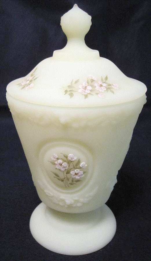 Pink Blossoms Candy Box & Lid by Fenton-1