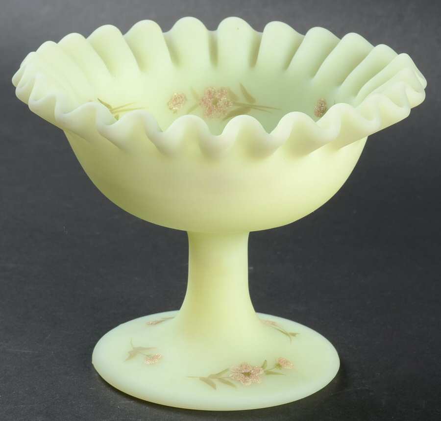 Pink Blossoms Footed Open Nut Dish by Fenton-1