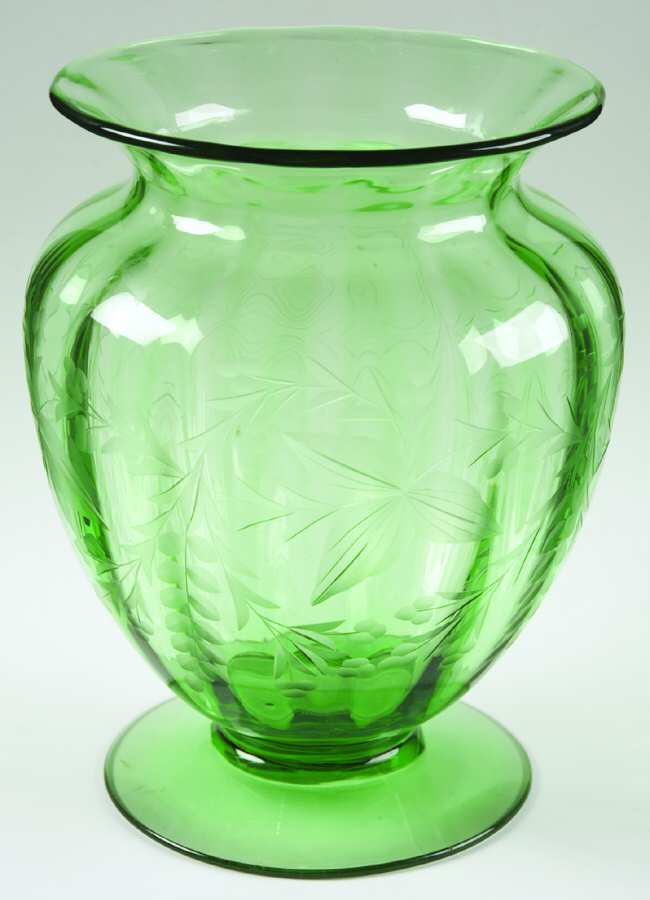 Arvida Green 9" Flower Vase by Fostoria-1