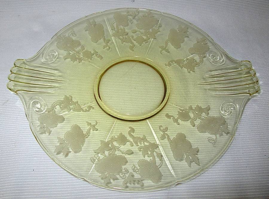 Legion Topaz Handled Cake Plate by Fostoria-1