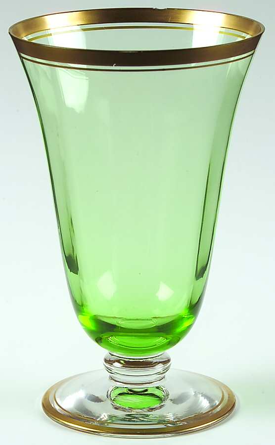 5093 Green (Straight Optic) Footed Tumbler by Fostoria-1
