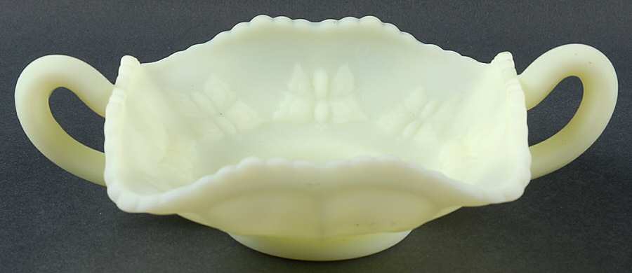 Custard Satin #8230 Handled Butterfly Bon Bon by Fenton-1