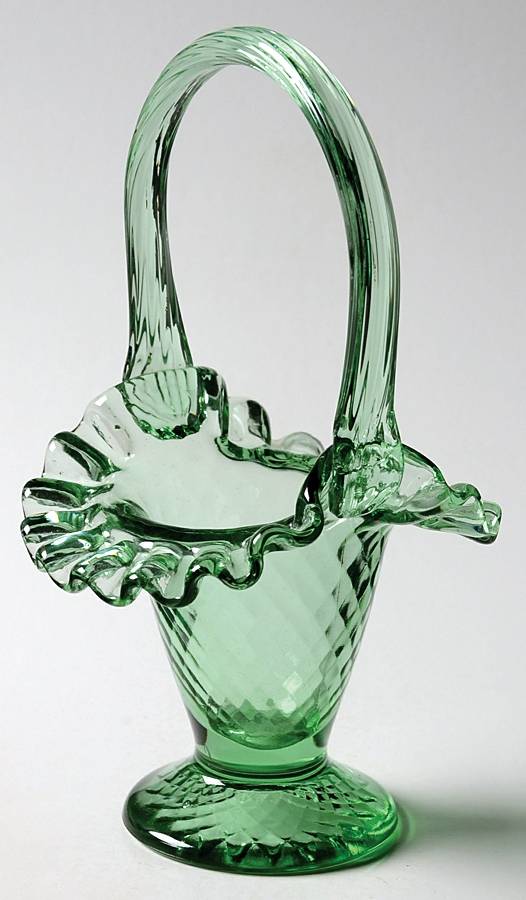 Sea Mist Green #1133 7" Basket by Fenton-1