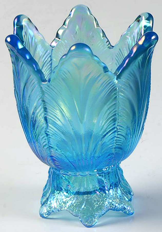 Misty Blue Iridized (Non Satin) 2 Way Candleholder/Votive by Fenton-1