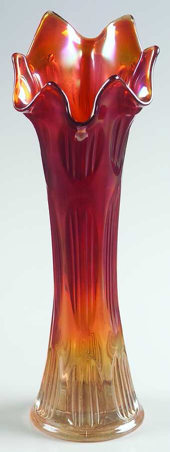 Diamond and Rib Marigold 8"-12" Small Swung Vase by Fenton-1