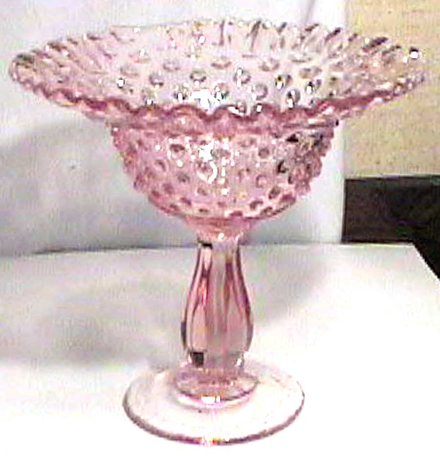 Hobnail Pink Peanut Compote by Fenton-1