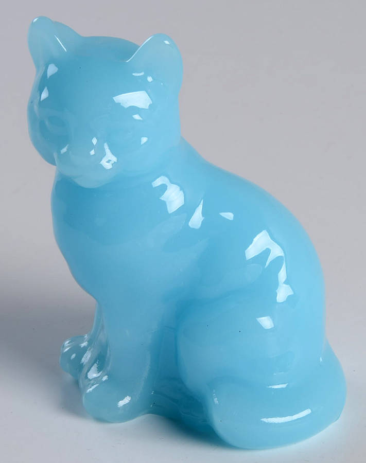 Animals and Figurines (Non Decorated) #5165 Sitting Cat by Fenton-1