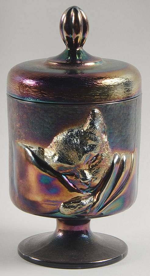 Animals and Figurines (Non Decorated) #9480 Chessie Candy Box with Lid by Fenton-1