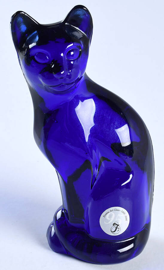 Animals and Figurines (Non Decorated) #5065 Stylized Cat by Fenton-1