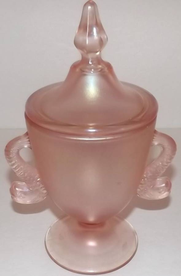 Animals and Figurines (Non Decorated) #7580 Dolphin Candy Jar & Lid by Fenton-1