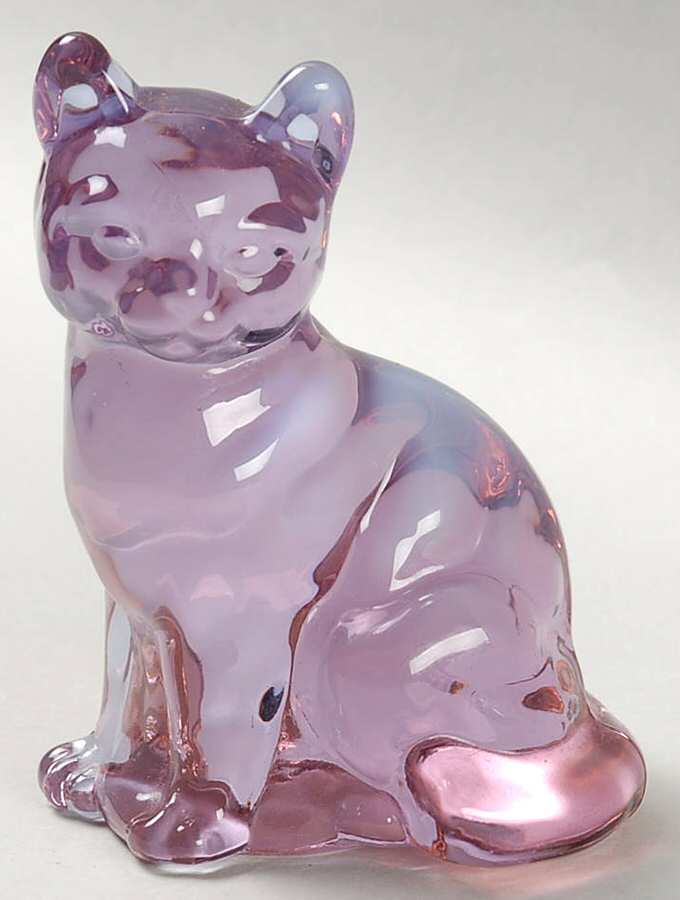 Animals and Figurines (Non Decorated) #5165 Sitting Cat by Fenton-1