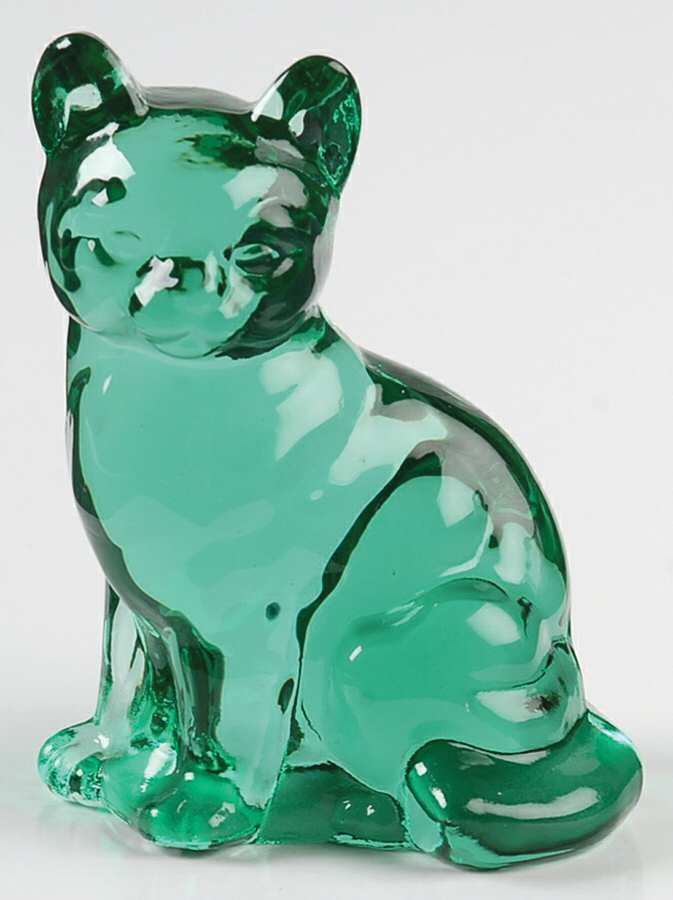Animals and Figurines (Non Decorated) #5165 Sitting Cat by Fenton-1