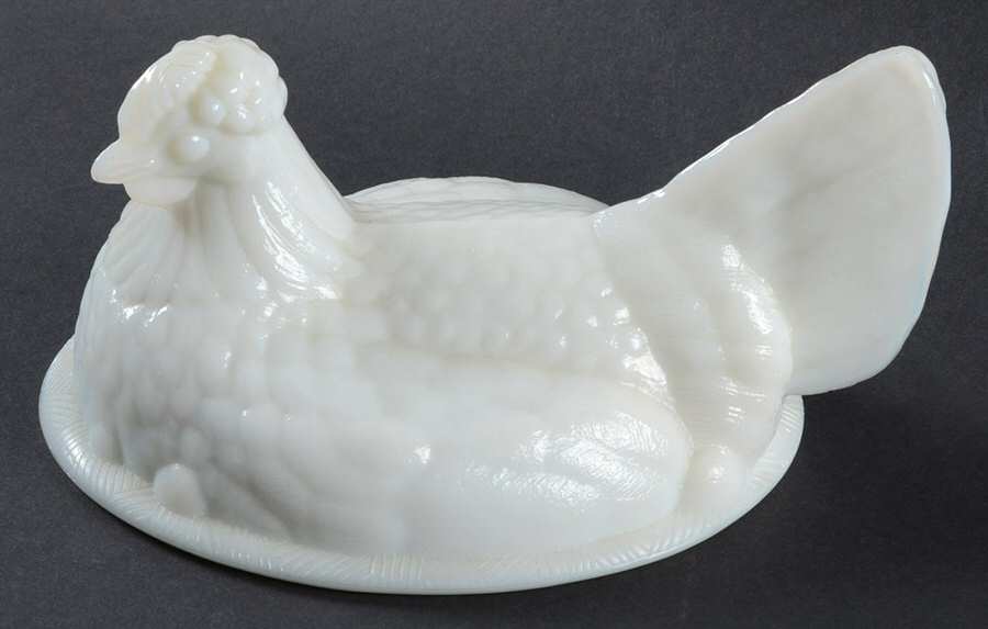 Animals and Figurines (Non Decorated) Hen for #5188 Deviled Egg Plate by Fenton-1