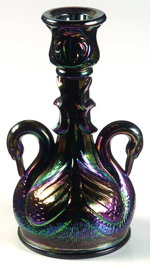 Animals and Figurines (Non Decorated) #5172 Swan Candlestick by Fenton-1