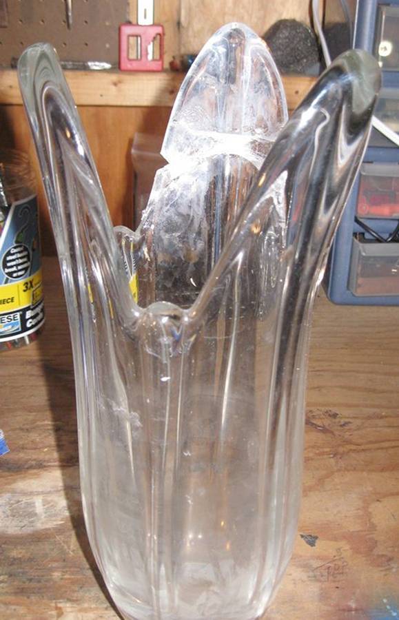 Sculpture Clear 12" Flower Vase by Fostoria-1