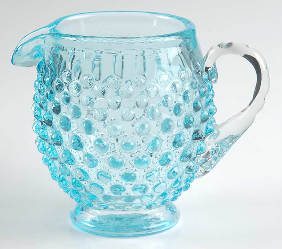 Hobnail Aquamarine Blue 4" Smooth Handled Jug by Fenton-1