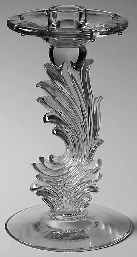 2484 Clear 2484 Candlestick W/Attachd Bobeche,No Prisms by Fostoria-1