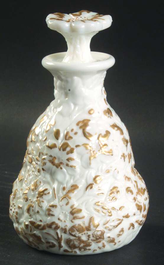 2519 Milkglass Gold Cologne Bottle & Stopper by Fostoria-1