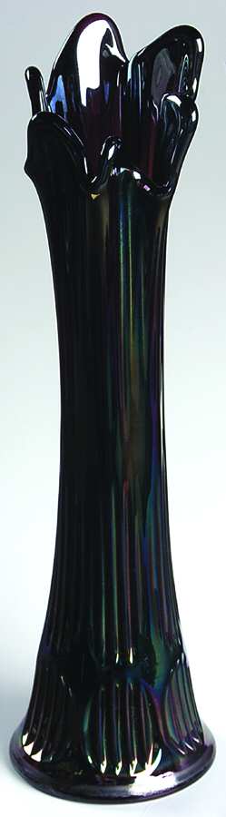 Diamond and Rib Amethyst (Carnival, Older) 11" Bud Vase by Fenton-1