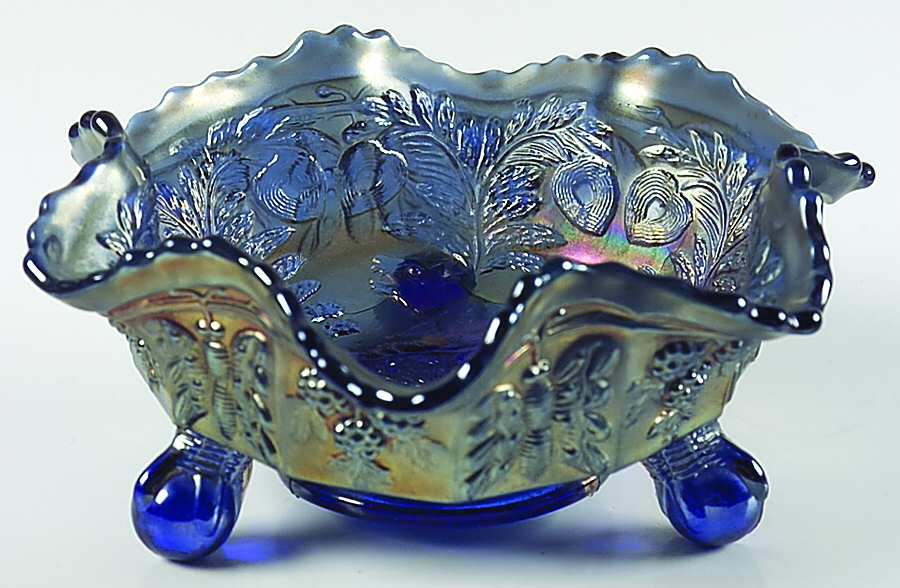 Panther Blue (Carnival) 5" 3-Toed Footed Bowl by Fenton-1