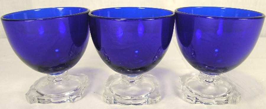 Elizabeth Royal Blue (Square Foot) Champagne/Tall Sherbet by Fenton-1