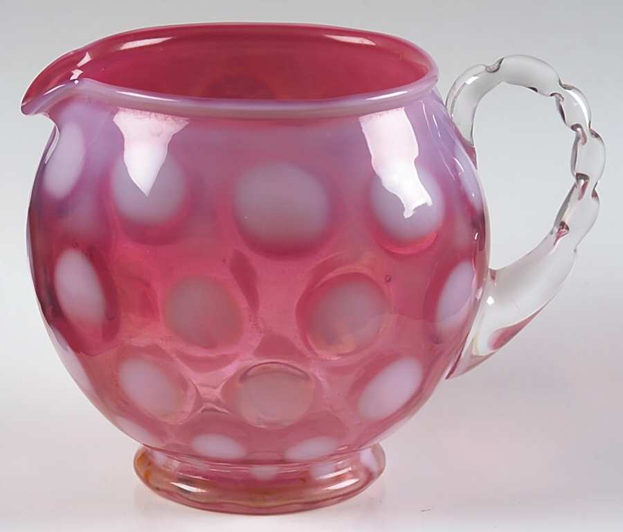 Dot Optic Cranberry (Opalescent) 14 Oz Pitcher by Fenton-1