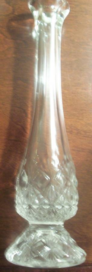 Fine Cut Block Clear Bud Vase by Fenton-1