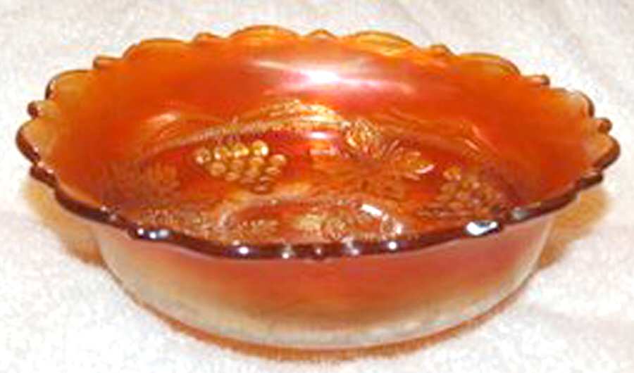 Grape and Cable Marigold 8" Round Bowl by Fenton-1
