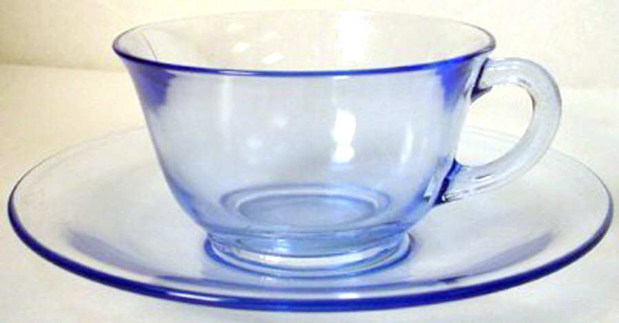 3101 Blue Cup & Saucer Set by Fry-1