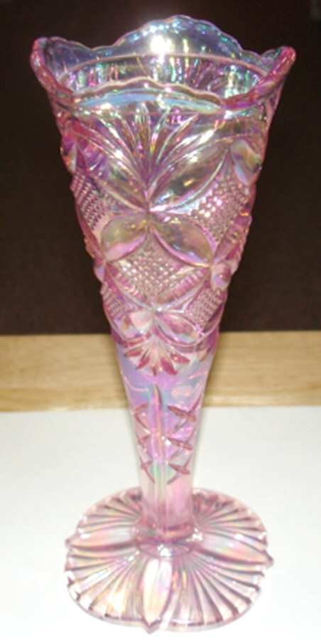 Pink Pearl 8" Flower Vase by Fenton-1