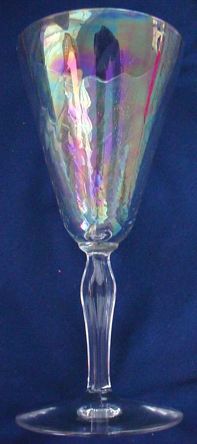 5082 Iridescent Swirl Optic Water Goblet by Fostoria-1