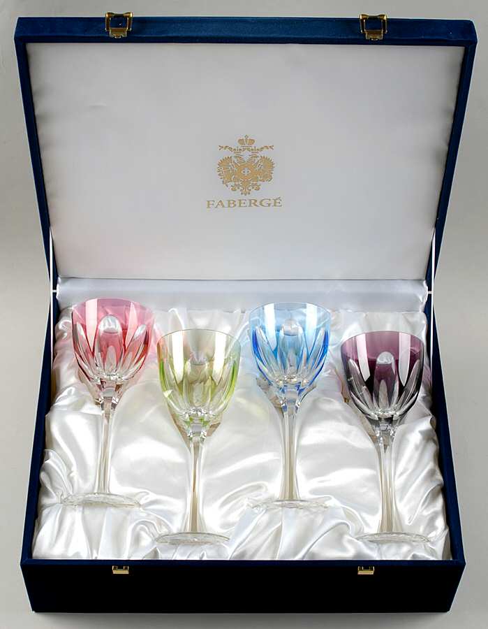 Regency Goblet - Set of 4 Colors (Sky Blue, Amethyst ,Lt Green & Pink) by Faberge-1