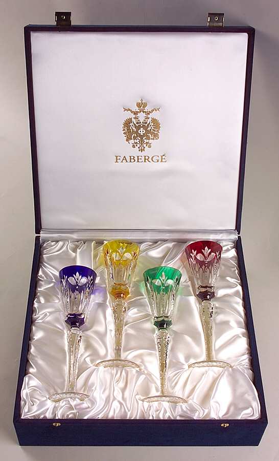Palais Royal Liquor Cocktail (Set/4-Red, Cobalt, Green &Yellow by Faberge-1