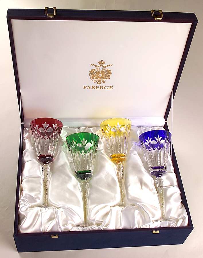 Palais Royal Goblet - Set of 4 Colors (Cobalt, Green, Red & Yellow) by Faberge-1
