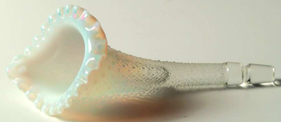 Diamond Lace French Opalescent Epergne Vase by Fenton-1