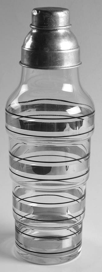 Radio Bar (Platinum Bands) Cocktail Shaker & Lid by Federal Glass -1