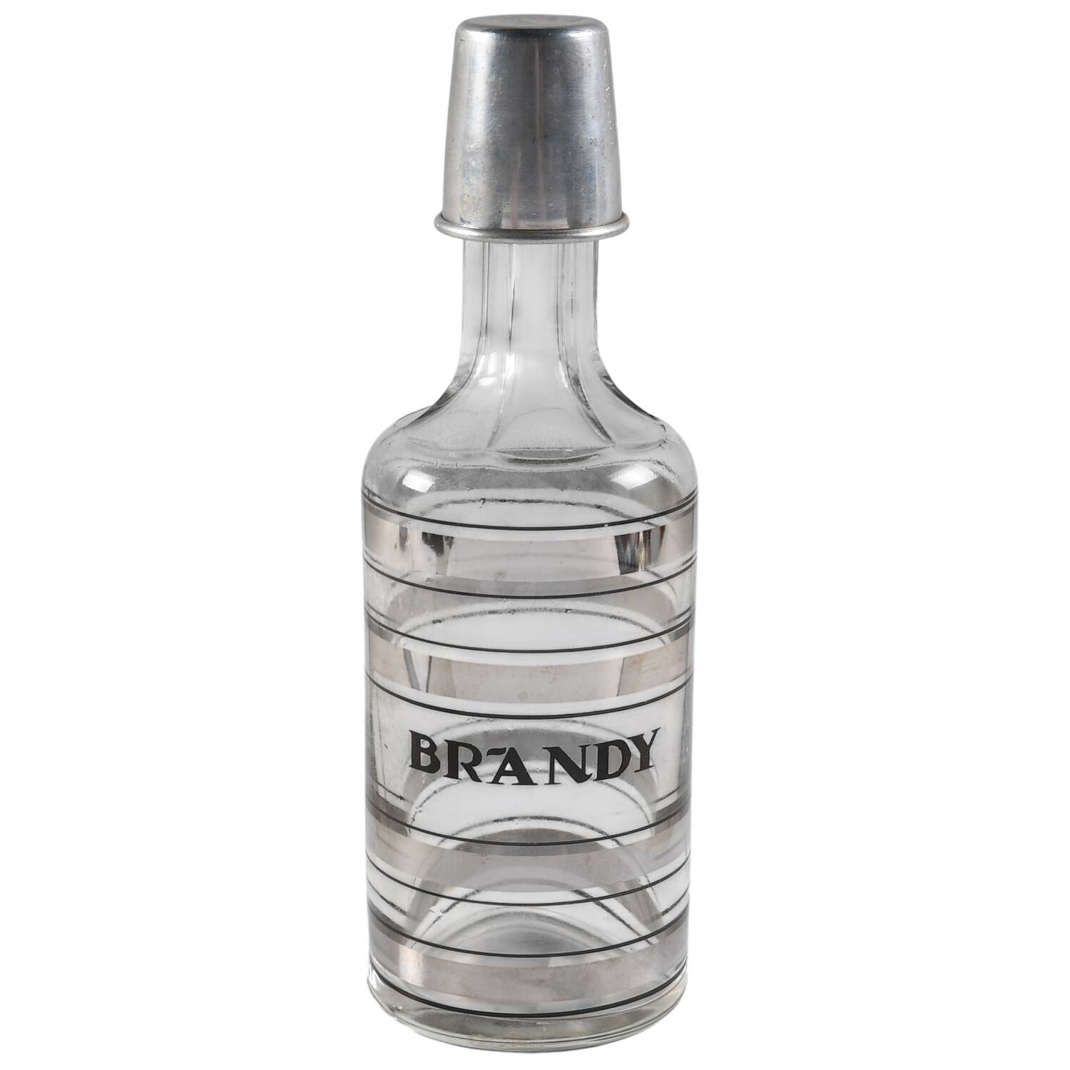 Radio Bar (Platinum Bands) Brandy Decanter & Stopper by Federal Glass -1