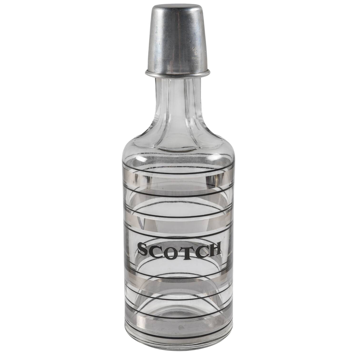 Radio Bar (Platinum Bands) Scotch Decanter & Stopper by Federal Glass -1