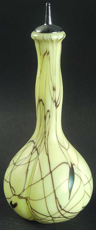 Hanging Heart Custard Barber Bottle & Stopper by Fenton-1