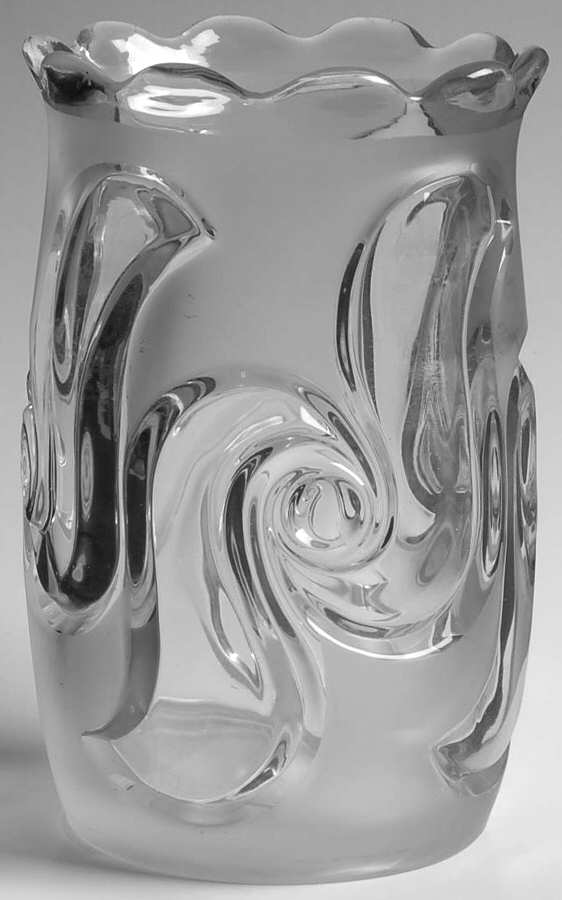 Victoria Clear (Frosted) Celery Vase by Fostoria-1