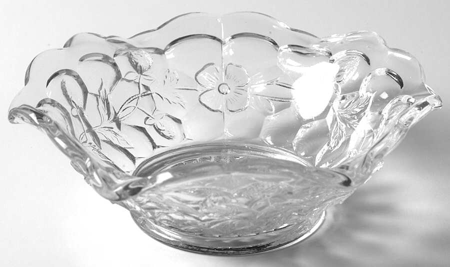 Honeycomb and Clover Clear 5" Nappy by Fenton-1