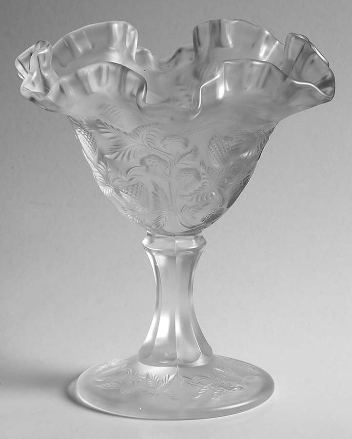 Strawberry Crystal Velvet Round Compote (Height X Width) by Fenton-1
